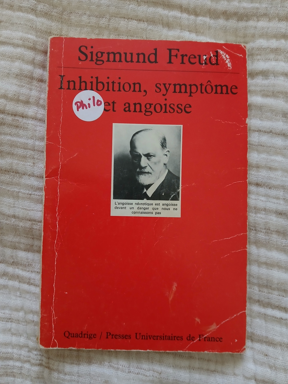 (2/15$)Sigmund Freud "Inhibition, symptôme et angoisse" - Red French Paperback